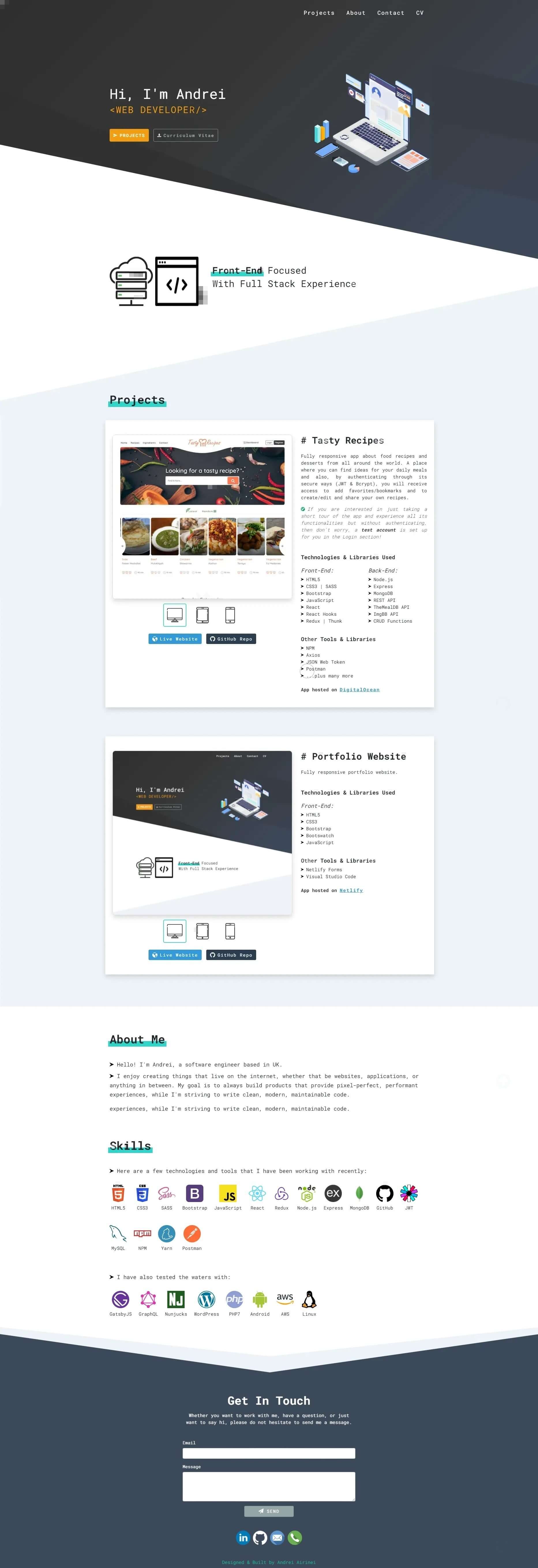 Portfolio Website Images Preview